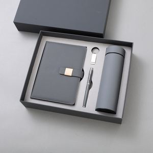 Ensemble cadeau d'entreprise personnalisé, tasse isotherme de luxe, carnet en cuir relié, 100 feuilles, coffret cadeau promotionnel pour cadres - Product Image 2