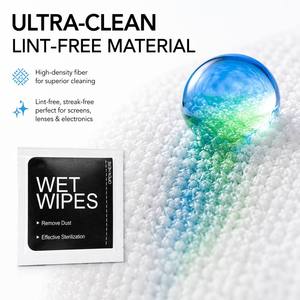 Lingettes nettoyantes pour écrans, individuelles, format poche, en microfibre, sans peluches, logo personnalisé OEM, utilisation multi-surfaces - Product Image 4