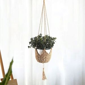 Bầu Trời thực vật nồi lưới Deco lưới 10 inch UK Treo Giỏ dệt trong chậu 12 Chậu 8 móc áo màu đen khay hoa trong nhà - Product Image 6