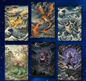การ์ดสะสมโปเกมอนแท้จาก YQ Wholesale ลายอุคิโยะ งานศิลปะหายากจากญี่ปุ่น ของสะสมสำหรับแฟนอนิเมะ กล่องสุ่มการ์ด บูสเตอร์บ็อกซ์ - Product Image 2