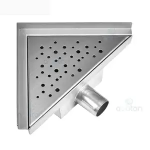 High Quality Bathroom Corner Wall Floor Drain Tile Insert Bathroom Floor Drain Triangle Shower Drain