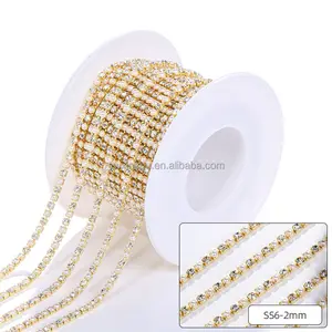 Claw Claw Chain เครื่องประดับไข่มุกแบบ DIY,เครื่องประดับมุก Rhinestone Chain แก้วทั้งม้วน10หลา