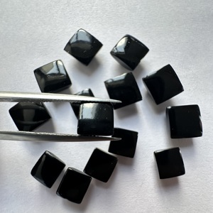 Cabochon carré en onyx noir riche, pierre précieuse de 4 mm à 20 mm, qualité naturelle AAA, poli à la main - Product Image 4
