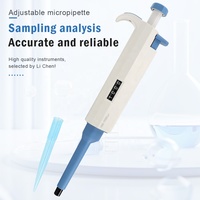Pipette de laboratoire réglable en plastique, monocanal, avec support pour pipette, ensemble de pipettes