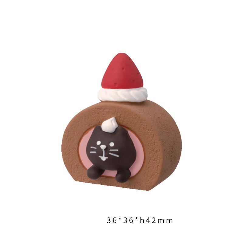 Strawberry Roll Black Cat Cake Refrigerator Sticker
