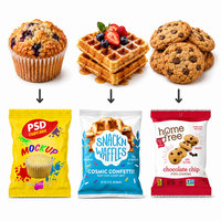Machine d'emballage automatique pour cupcakes, gaufres et biscuits, pour ligne d'emballage alimentaire de boulangerie