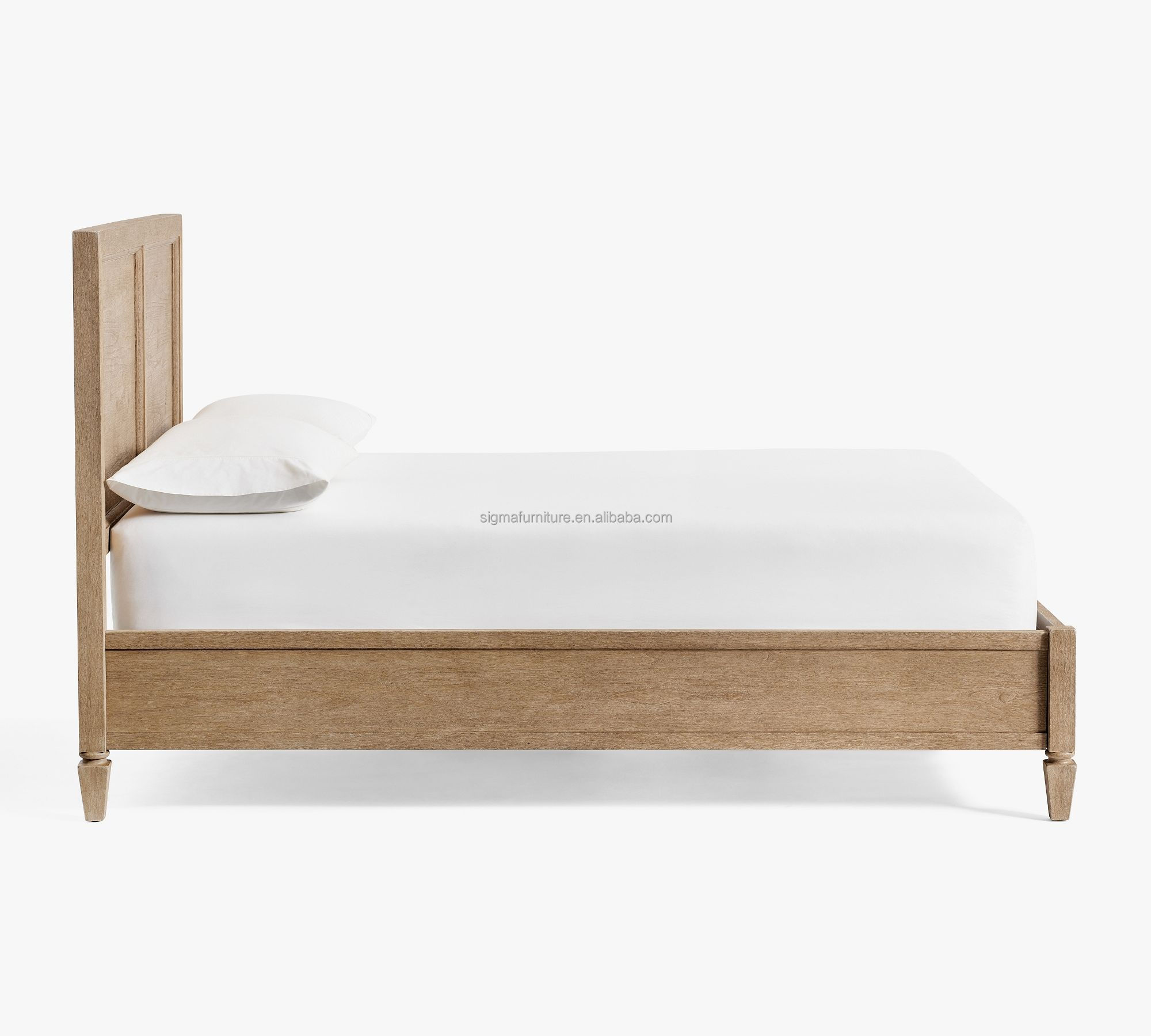 New popular bed frame farmhouse king and queen size wooden solid bed Villa style bed