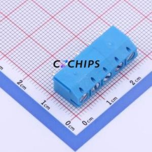 DB301V-5.0-5P-BU-S Screw Terminal Block P=5mm Connector ( Construction: 1x5P )( Pitch: 5mm )( Color: Blue ) - Product Image 1