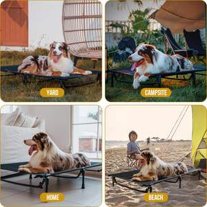 Cama para perro de camping impermeable elevada grande para exteriores de aluminio - Product Image 6
