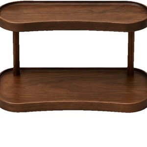 Tiered Storage Rack Wood Grain Coffee Brown Standing Type Desktop <b>Shelf</b> Cup Holder Home Bedroom Display Rack - Product Image 2