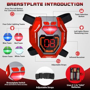 <span class=keywords><strong>Laser</strong></span> Tag pistole Set di 4 con Display digitale a LED giubbotti a infrarossi Multi-funzione <span class=keywords><strong>Laser</strong></span> Tag pistole divertenti giocattoli per esterni per bambini - Product Image 3