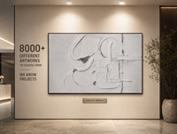 Weiß-Graues Kalligrafie-Pinselstrich-Gitter 3D-Relief Gips Abstrakte Wandkunst Schwarzer Rahmen Hotel Kunstgalerie Statement-Wand Maßanfertigung