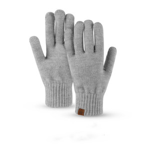 Vente en gros, ensemble de trois pièces en laine tricotée, de couleur unie, en <span class=keywords><strong>cachemire</strong></span> doux, <span class=keywords><strong>bonnet</strong></span>, écharpe et <span class=keywords><strong>gants</strong></span> pour <span class=keywords><strong>femme</strong></span> et homme - Product Image 2