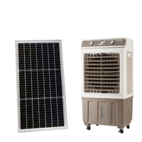 Ventilateur de climatisation portable alimenté par énergie solaire avec batterie au lithium, 12 V CC, réservoir d'eau de 50 L, 6000 m³/h, commande manuelle