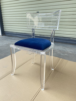 Chaise d'appoint moderne en acrylique, design italien, dossier et pieds en acrylique transparent, coussin en velours, mobilier de maison
