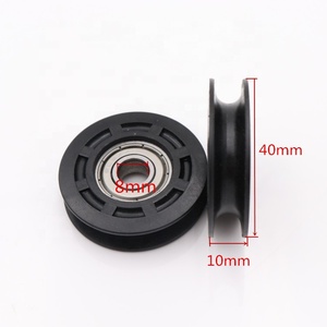 Rodamiento de rodillos para puerta corredera de plástico PA6 de 8*40,5*10mm, rodamiento recubierto de nailon 608 ZZ, poleas de ventana de nailon, ruedas de rodillos - Product Image 1