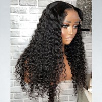 Perruque 4x4 à boucles profondes en cheveux humains, densité 250%, sans colle, pré-épilée pour femmes noires, directement de l'usine