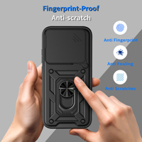 Coque de protection hybride avec anneau de protection d'objectif et support pour Xiaomi Poco X8 Pro X7 Pro 5G X6 F8 Ultra M8 Pro F7 M7 4G F5 X5 X3