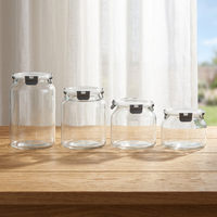 Bocaux de conservation en verre hermétiques modernes avec couvercle à clipser pour la conservation des aliments dans la cuisine, sans BPA