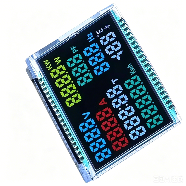Custom 8-Digit 7-Segment LCD Display Module VA/TN High Contrast Black Background Industrial Instrument Display OEM/ODM