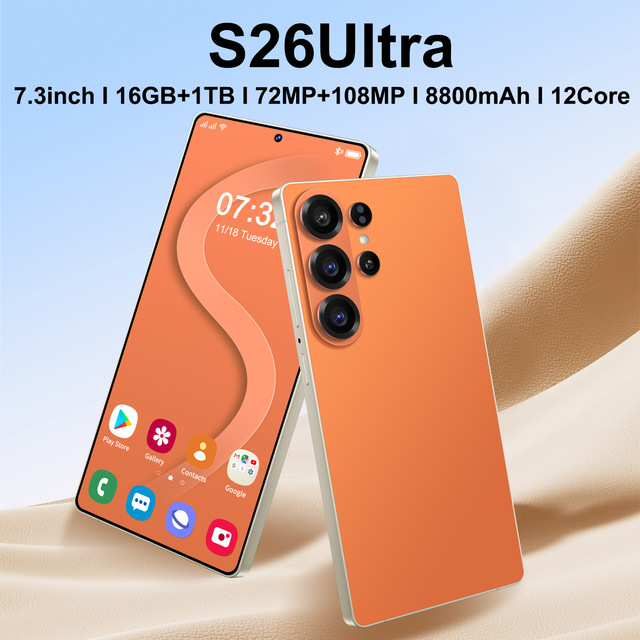 S26 Ultra 6.8Inch 4G Android Phone with Built in Stylus 16GB Plus 1TB Storage Hot Selling Cross Border Model with High End Specs