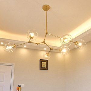 Lámpara de Techo Nórdica para Sala de Estar, Moderna, Simple, de Hierro Forjado, para Restaurante, Dormitorio, Creativa, Retro, con Forma de Molécula, 220V - Product Image 1