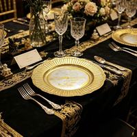 Assiette de Présentation Personnalisée de Luxe en Plastique PP de 13 Pouces, Durable, pour Mariages et Hôtels, Vente en Gros Directe Usine