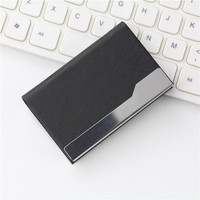 Étui à cartes de visite en acier inoxydable et PU gravé et imprimé avec logo personnalisé, vente en gros, cadeau d'entreprise, promotion, directement de l'usine