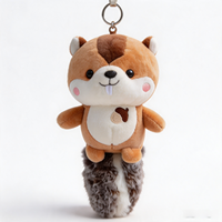 Pendentif en peluche écureuil à grande queue, mignon et amoureux des noix, 12 cm, rembourré en coton PP, porte-clés de voiture, breloque de sac à dos - Cadeau idéal unisexe