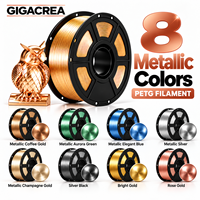 GIGACREA Bright Gold Metallic PETG Filamen Printer 3D 1KG OEM Label Pribadi Grosir Pasokan Massal untuk Distributor