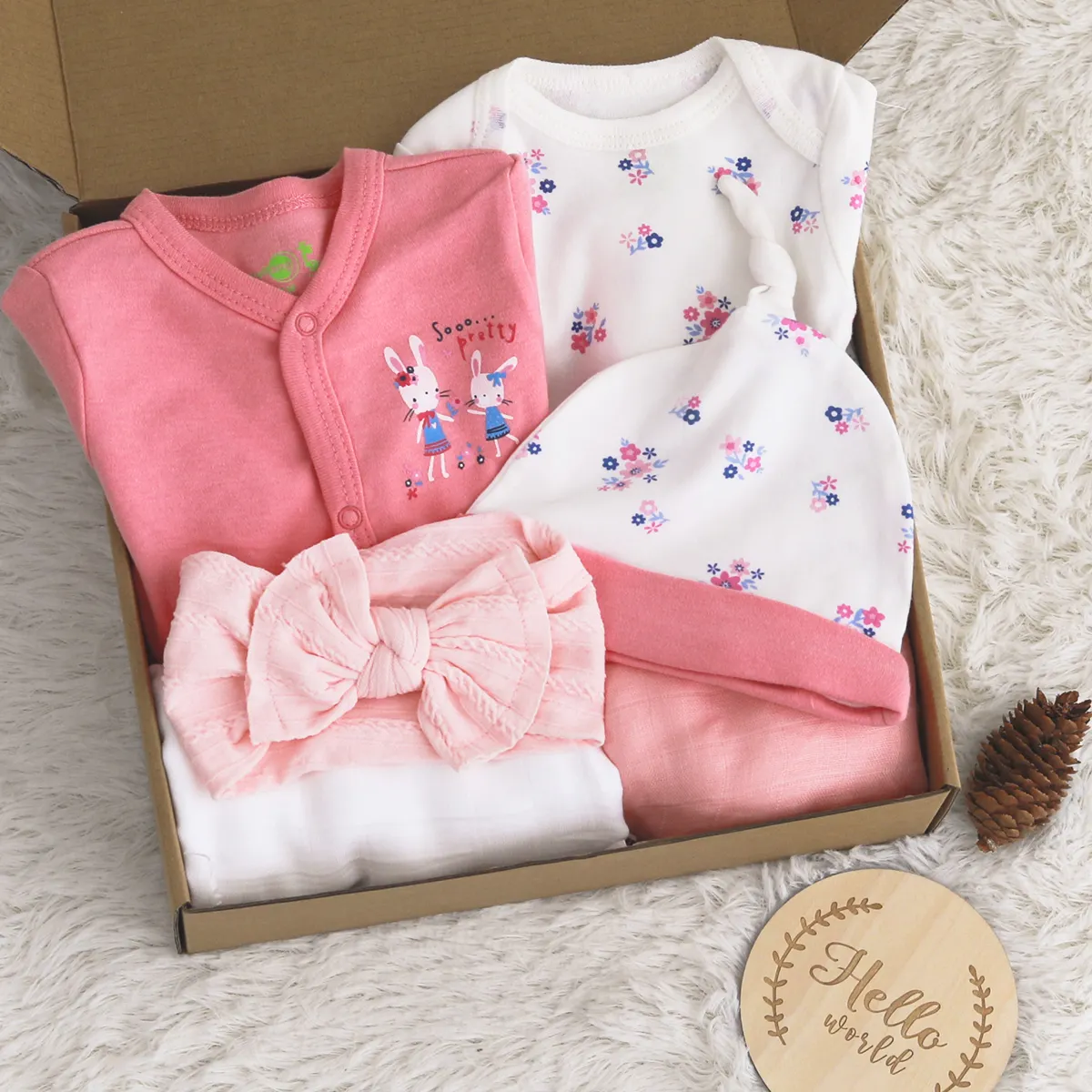 100 Cotton Romper Full Month New Born Baby Clothing Gift Set Gift Set Organic Newborn Boy Clothes Set , Baby Girl Clothes 2 PC//