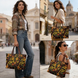 Bolsa de Mano Grande con Estampado Tropical Hawaiano, Bolso de <span class=keywords><strong>Mujer</strong></span> para Uso Diario, Viajes, Playa, Oficina, Bolso de Lujo Amplio con Asas - Product Image 3