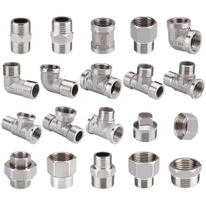 Super Whole Male Female Straight Nipple Stainless Steel 201 Threaded T Pipe Fitting for Air Connection Push to Hexagon