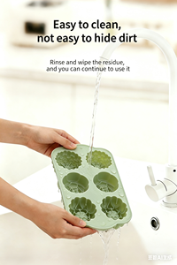 Moule à gâteau en silicone antiadhésif à 6 cavités, motif rose, de qualité alimentaire, réutilisable, mignon, magnétique, pour chocolat, bonbons et glaçons DIY - Product Image 6