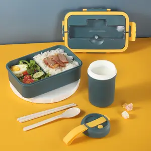 मोरांदी Bento बॉक्स जापानी दोपहर के भोजन के बॉक्स किट 2 परत Stackable वायुरोधी 3 सूप डिब्बे खाद्य भंडारण दोपहर के भोजन के बक्से के साथ सेट कप