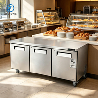 Table de préparation en acier inoxydable de haute qualité avec réfrigérateur sous comptoir certifié ETL DOE CEC NRcan pour pizzeria