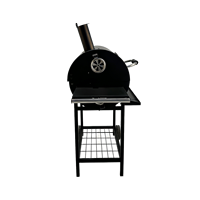 Barbecue au charbon de bois moderne NL avec revêtement en poudre, pliable, double face, avec roues, pour jardin, fête, personnalisable