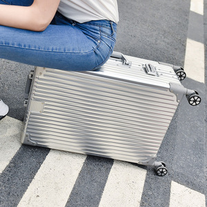 All Aluminum Alloy Trolley Case 26 Inch Spinner <b>Wheel</b> With Lock Business Travel Unisex Solid Color <b>Suitcase</b> - Product Image 3