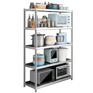 5 Layers Shelves Kitchen Display Stainless Steel Storage Rack 5 Tier Stainless Steel Shelf