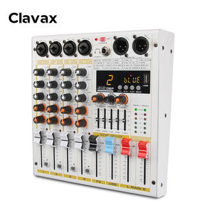 Console de mixage audio musicale Clavax CLMC-PAC4 4 canaux en métal avec BT USB égaliseur 5 bandes 99 effets Mute 48V <span class=keywords><strong>Phantom</strong></span> - Product Image 1