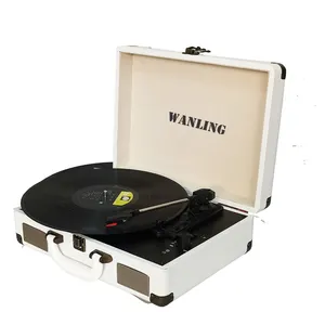 Multi-Color Multi-Function Portable Suitcase Gramaphone Built In Speaker Vinyl Customized Record Player