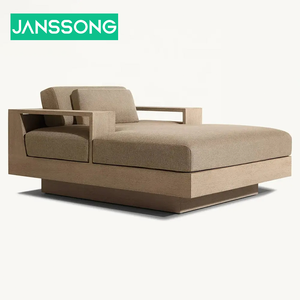 빌라 럭셔리 모던 디자인 정원 소파 베드 수영장 카바나 안락 의자 데이베드 하이 퀄리티 솔리드 선베드 호텔 비치 티크 방수 - Product Image 2