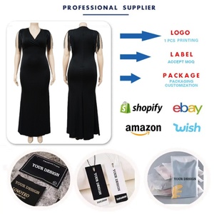 Robes de soirée élégantes pour femmes grandes tailles 2025 – Meilleures ventes – Col en V, manches longues à franges, robe longue maxi pour femmes - Product Image 4