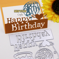 Vendita calda di buon compleanno in metallo fustelle per la realizzazione di carte fai da te artigianato fatto a mano inglese fustellatura per Scrapbooking