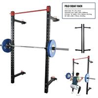 VIGFIT Support de Squat Mural Premium Pliable et Multifonctionnel avec Poulie pour Salle de Sport à Domicile