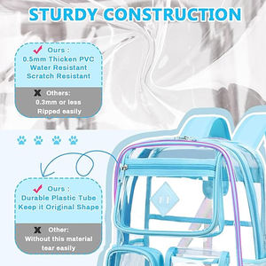 Graziosi <span class=keywords><strong>zaini</strong></span> trasparenti in plastica trasparente in pvc per bambine e bambine - Product Image 3