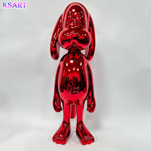 Sculpture de <span class=keywords><strong>Snoopy</strong></span> en résine électroplaquée, statue de chien en fibre de verre, <span class=keywords><strong>Snoopy</strong></span> coloré pour la décoration intérieure de galerie, artisanat en résine - Product Image 1