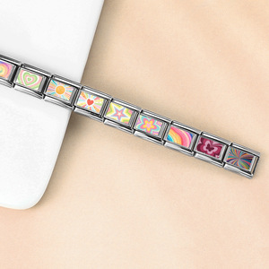 Pulsera Modular Italiana Colorida de Acero Inoxidable, Joyería Unisex para Regalo, Accesorio de Joyería DIY - Product Image 2