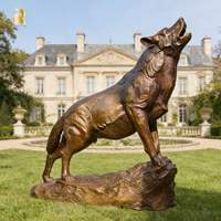 Sculpture de loup en bronze de haute qualité RELONG, design personnalisé pour la décoration extérieure