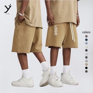 Ventas al por mayor 420gsm Vintage High Street Scattered Hem Washed Heavyweight Shorts Athletic Sport Casual Shorts para hombres - Product Image 1